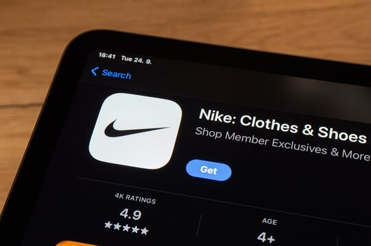 App store with Nike mobile application for online fashion and clothing shop