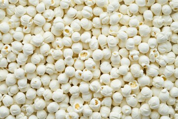 Pile popcorns background snack white