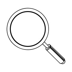 Magnifying glass icon. Black hand drawn icon of magnifying glass. Vector illustration