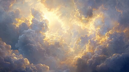 Golden Cloudscape at Sunrise