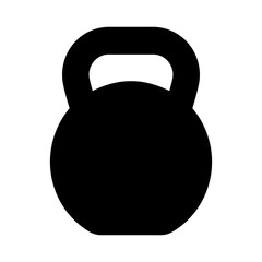 Kettlebell icon. Black icon of kettlebell for working out. Vector illustration