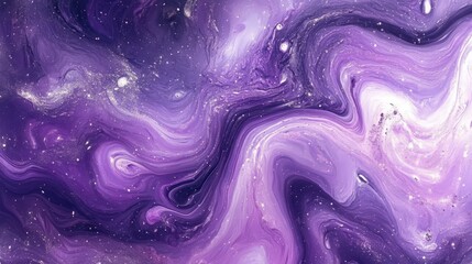 Obraz premium Abstract purple cosmic swirl with glittering dust creating a dreamy effect