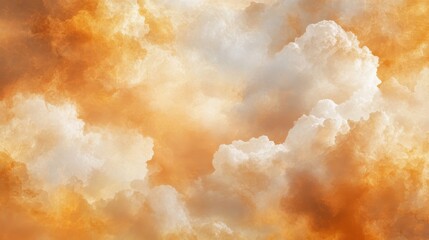 Orange and White Cloudscape Abstract Background