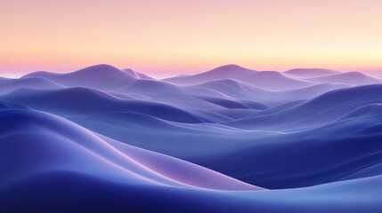 Purple Blue Sunset Hills Landscape