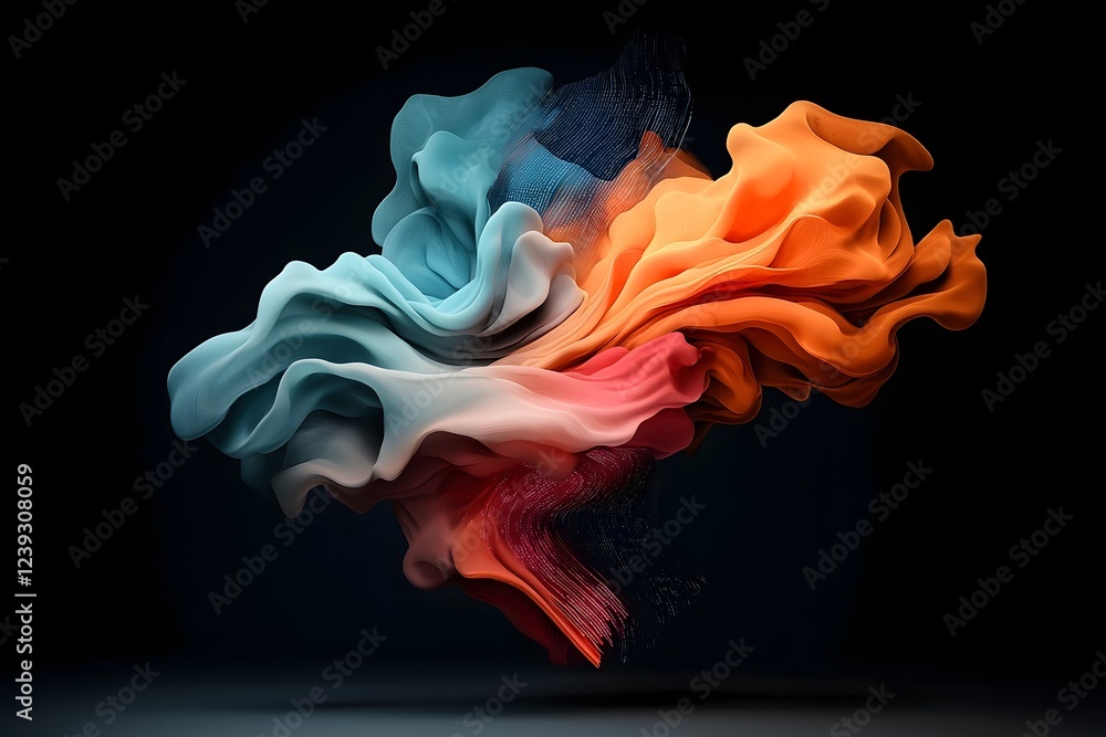 Aufkleber mesmerizing digital impressions of ethereal pulsating computational elegance vibrant futuristic swir