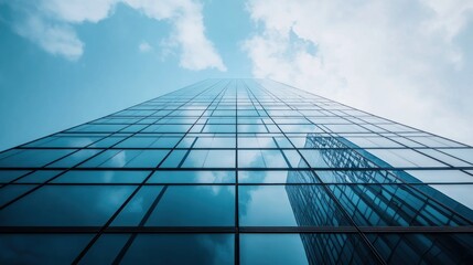 Plakat Skyscraper, city view, clouds, ambition, business success