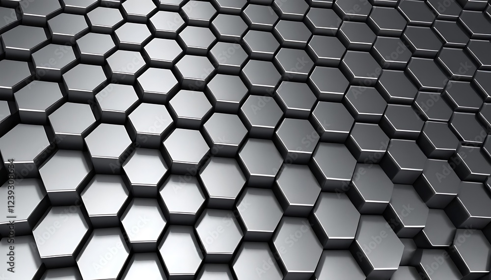 Aufkleber abstract metallic hexagon pattern background