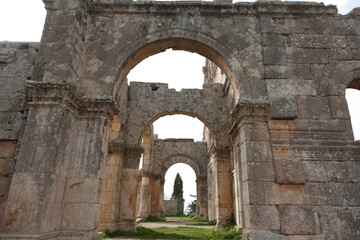 Kalat Siman Syria Monastery of Simeon the Stylite on a cloudy spring day