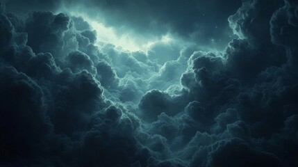 Dark Teal Storm Clouds at Night