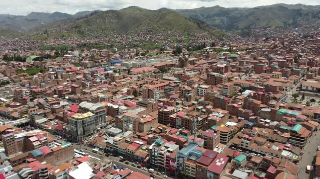 Cusco city center showing plaza tupac amaru and mercado central de san pedro