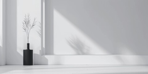 A minimalist design with a stark white background, Minimalist typographic elements in bold black, Contemporary minimalist style