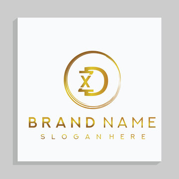 ZXD letter mark and branding golden colour logo design with a leaf. And your best choice.	