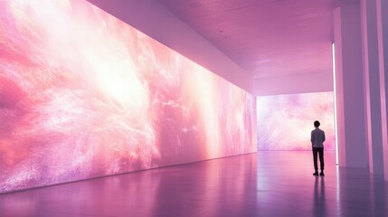 Obraz premium Immersive art installation in a vibrant gallery setting