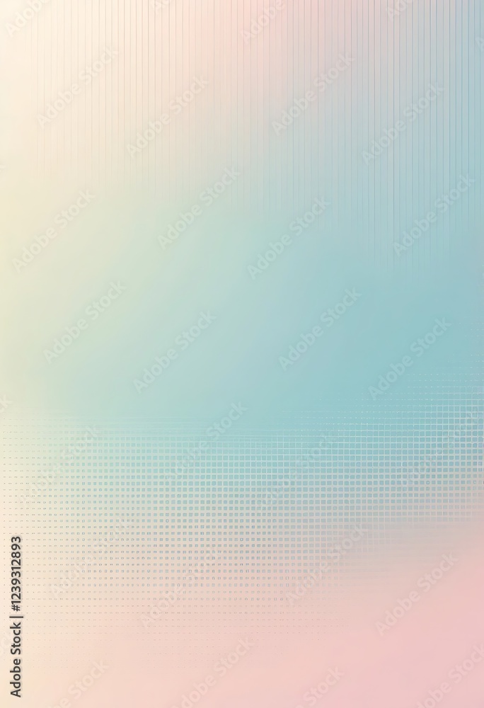 Poster abstract pastel background with grid and halftone pattern