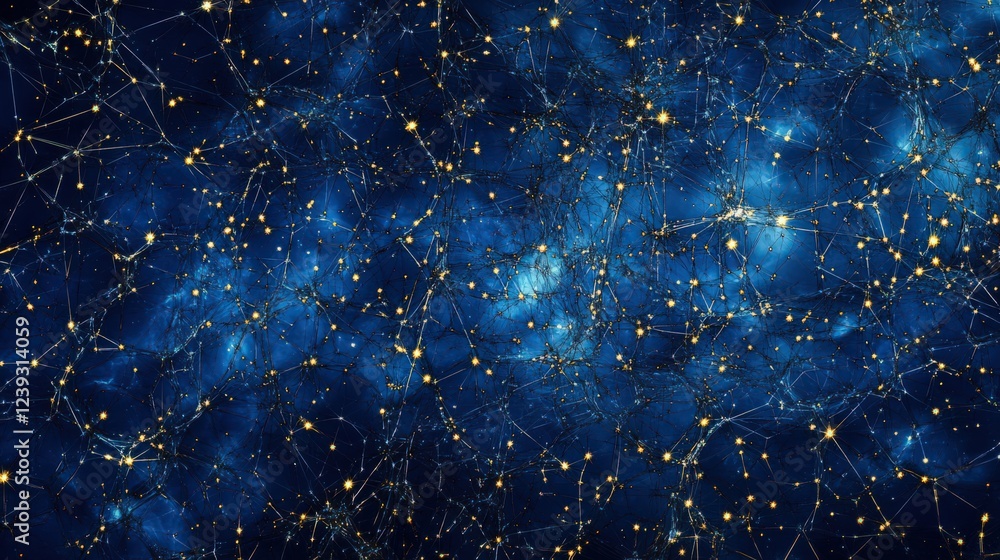 Poster cosmic web of stars and galaxies with celestial connection and infinite depth