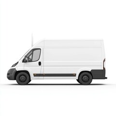 Delivery Van blank mockup with copy space and space for logotype realistic isolated on white background. Commercial Vehicle. Cargo Van. Blank Van for design. Delivery Van. Realistic Delivery Van.