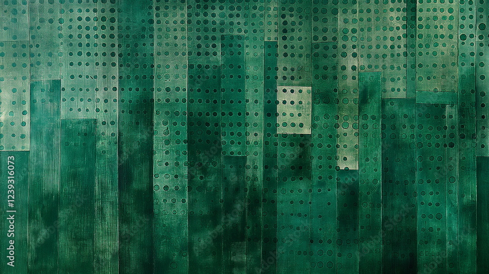 Poster dotted rows neo-expressionism emerald color --chao_002