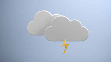 3D Weather forecast series: Thunderstorm - ligthning and dark clouds without rain
