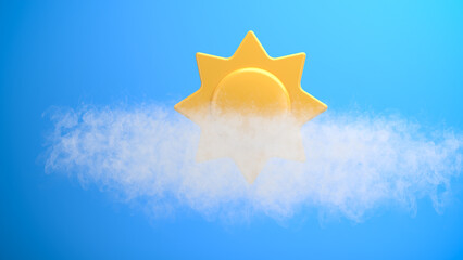 3D Weather forecast series: sunny with partly fog