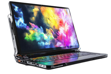 3D Convertible Laptop Isolated and White Background