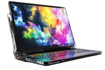 3D Convertible Laptop Isolated and White Background