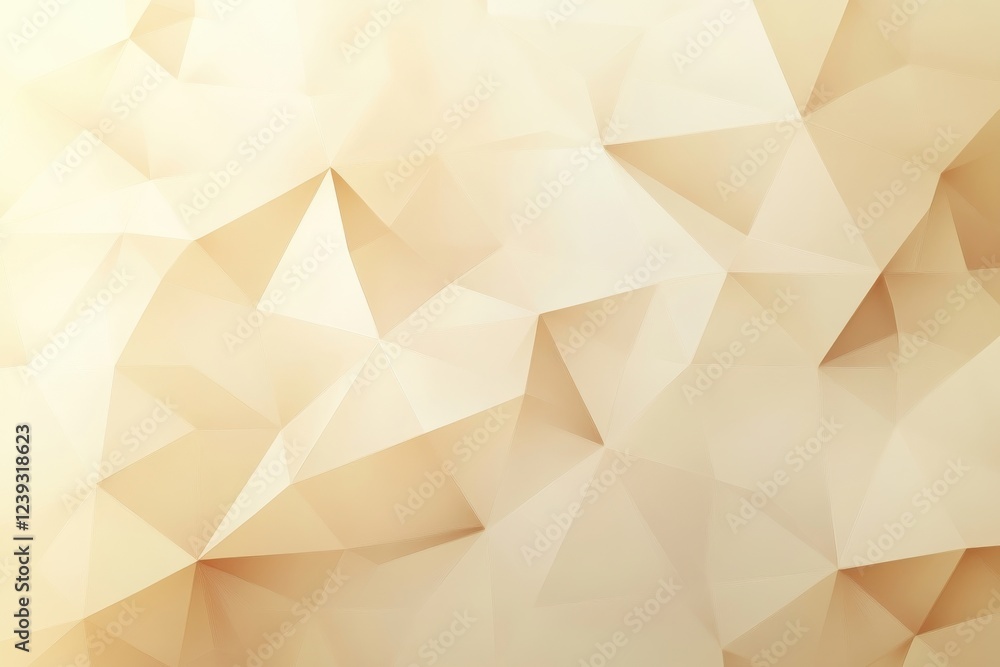 Aufkleber geometric low poly background in soft beige and cream tones perfect for modern design or digital art