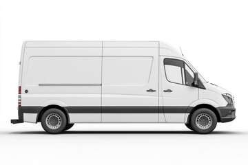 Delivery Van blank mockup with copy space and space for logotype realistic isolated on white background. Commercial Vehicle. Cargo Van. Blank Van for design. Delivery Van. Realistic Delivery Van.