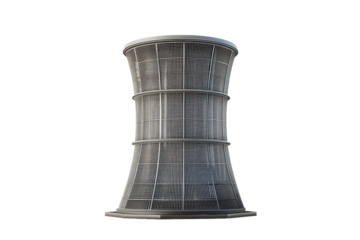 3D Cooling Tower Isolated and White Background