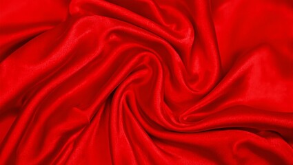 Luxurious red silk fabric with elegant draping perfect for Valentines Day