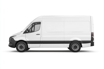 Delivery Van blank mockup with copy space and space for logotype realistic isolated on white background. Commercial Vehicle. Cargo Van. Blank Van for design. Delivery Van. Realistic Delivery Van.