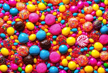 Fototapeta premium vibrant close display assorted candies colorful surface captured bright engaging detail, rainbow, lgbtq, lgbt, pride, love, equality, candy, sweets