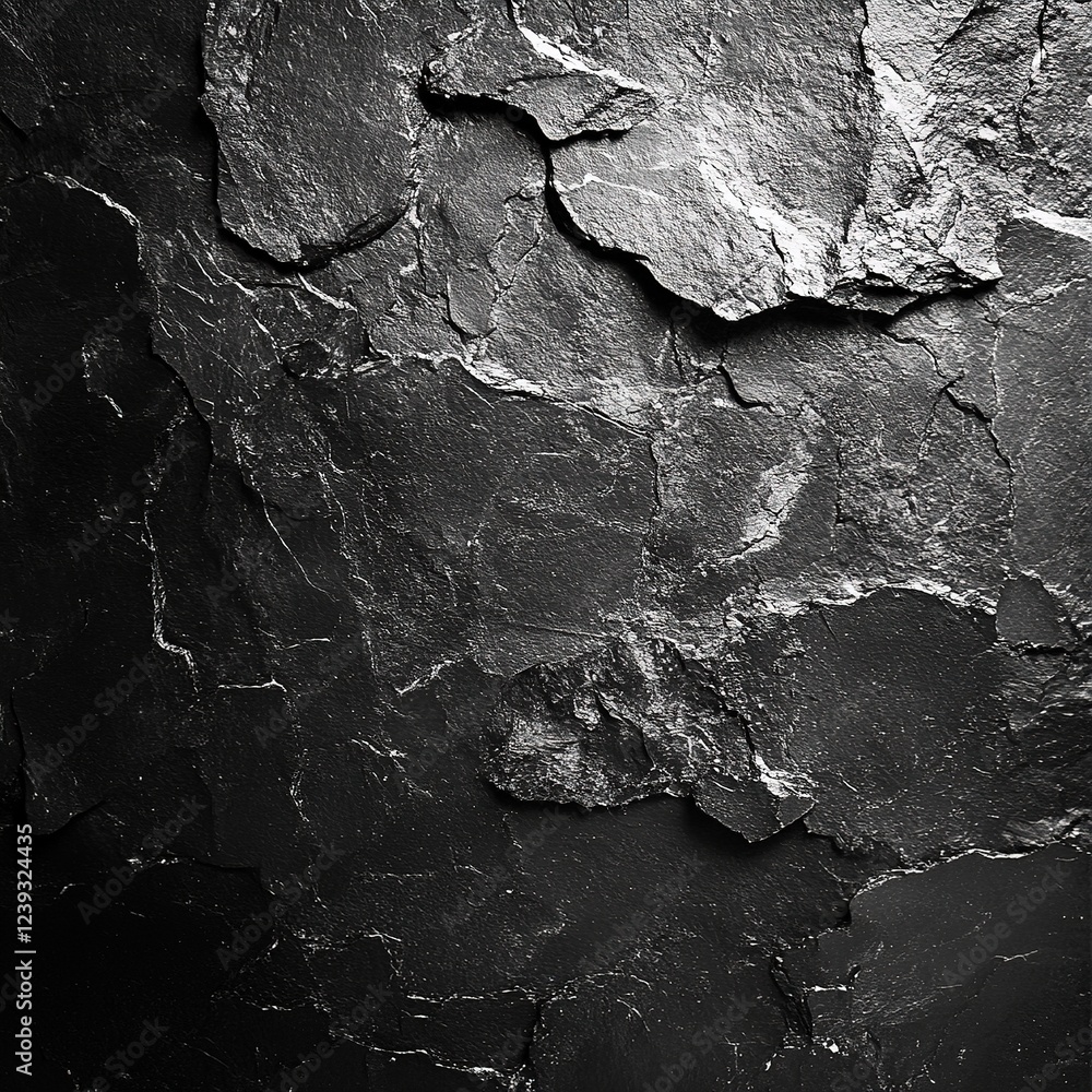 Poster exploring textured black slate surfaces studio image collection minimalist macro photography artisti