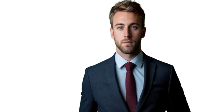 Portrait of confident businessman on transparent background