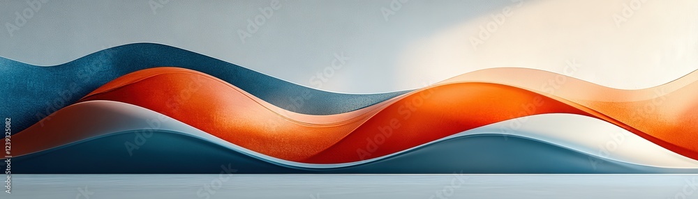 Poster dynamic waves of color abstract art contemporary design studio close-up visual harmony