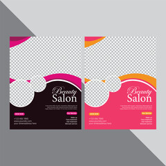 Beauty and spa center  flyer template design