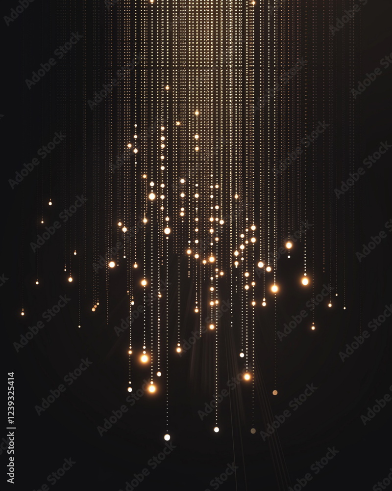 Poster morse code dots in rows light rays effect thin di_004