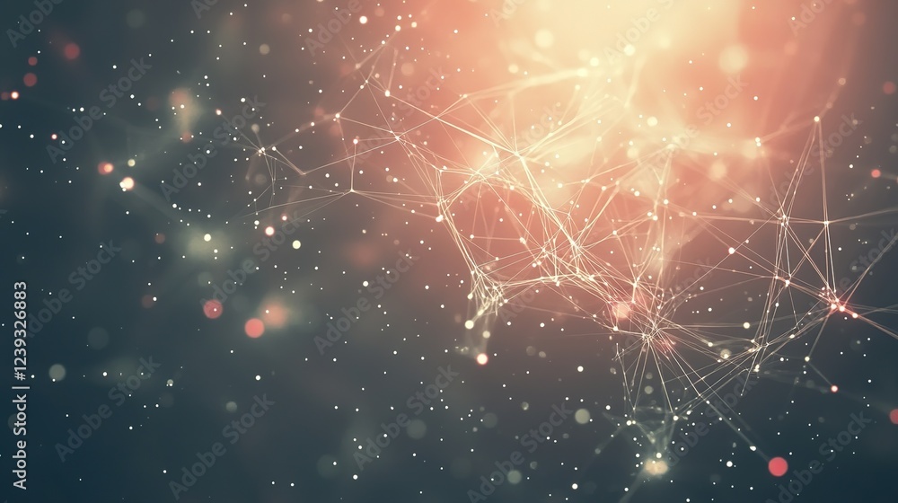Poster dynamic particle motion visualization abstract environment digital art cosmic background scientific 