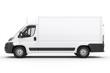 Delivery Van blank mockup with copy space and space for logotype realistic isolated on white background. Commercial Vehicle. Cargo Van. Blank Van for design. Delivery Van. Realistic Delivery Van.