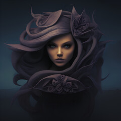  witch in dress with mask