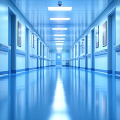 Emergency response procedures hospital corridor visual guide healthcare aerial perspective patient safety concepts