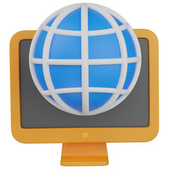 3d render  Computer Browser  illustration