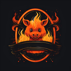 red dragon with fire symbol