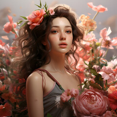 portrait of a girl with flowers 