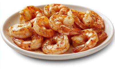 Juicy gambas al ajillo with garlic and chili served on elegant plate