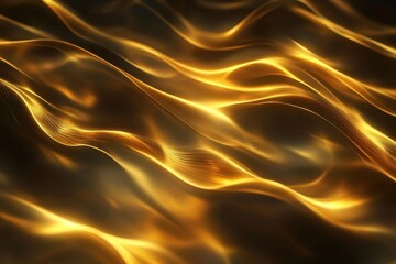 Obraz premium Deep golden waves create a captivating abstract pattern in smooth flowing form