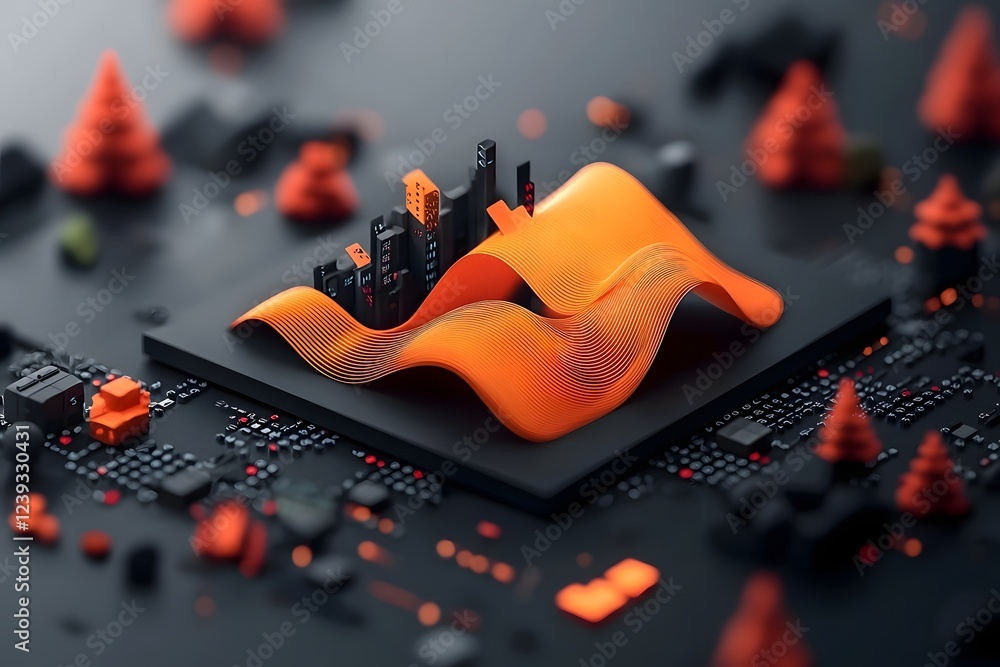  undulating ribbons of binary digits and shifting software algorithms a hypnotic dance of technology 
