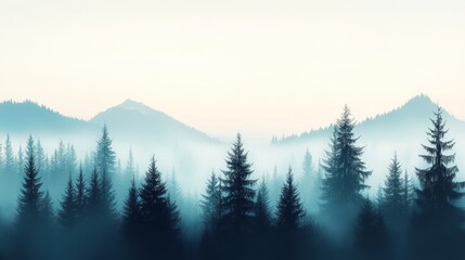 Obraz premium A blue misty forest