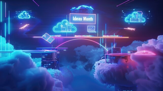 Futuristic technology concepts for ideas month design and innovation,International Ideas Month