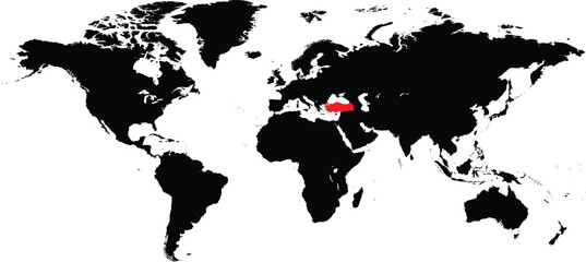 Turkey and Kosovo maps on a global map vector © Rumana