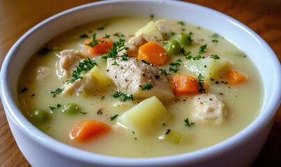 Delicious waterzooi made with chicken and fresh vegetables for a cozy meal